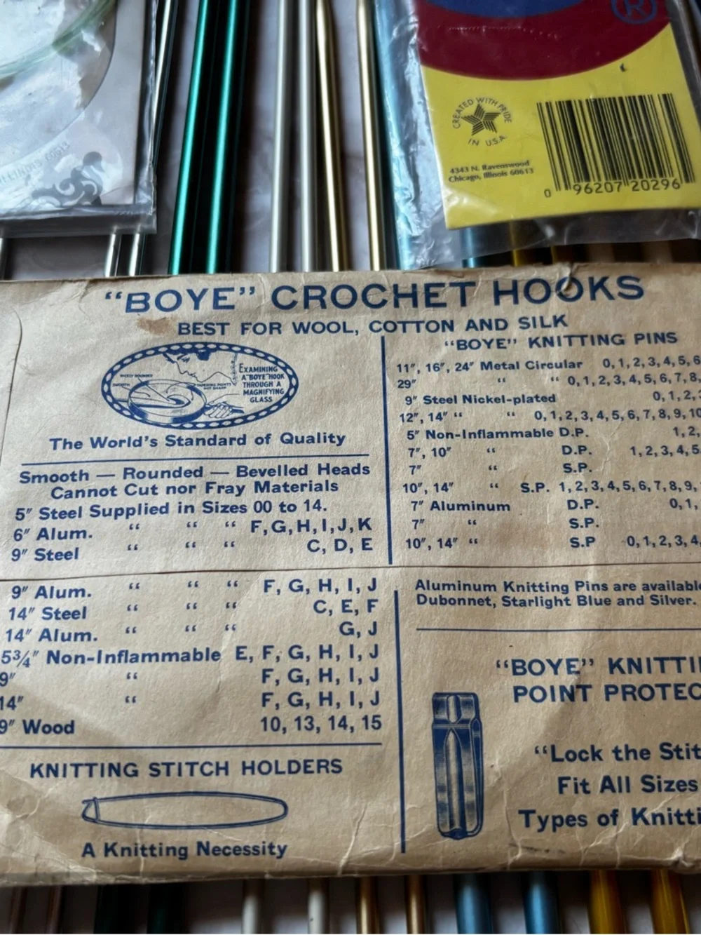 Vintage Knitting Bag with Multi Size Needles Floral Print Tote Bag - Picture 11 of 16